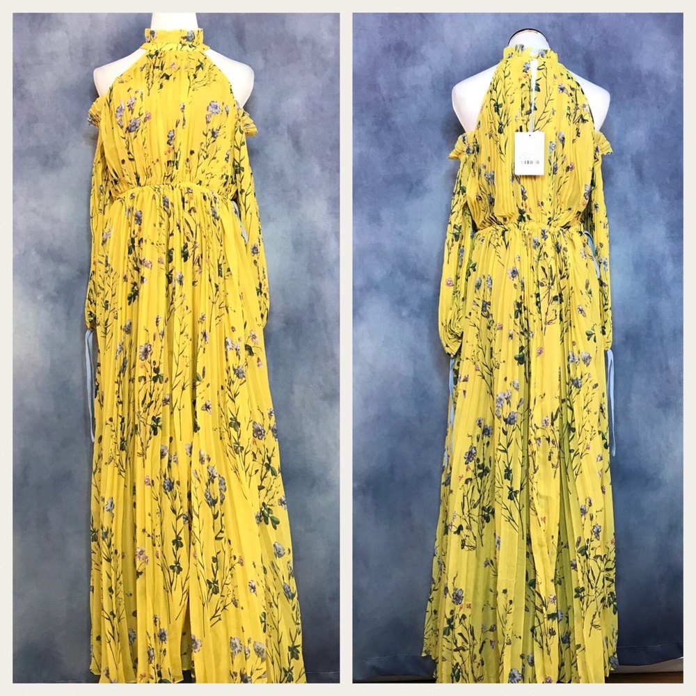 Self portrait cold shoulder floral maxi dress S M - Picture 2 of 7